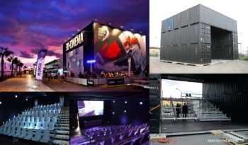 3D cinema container collage
